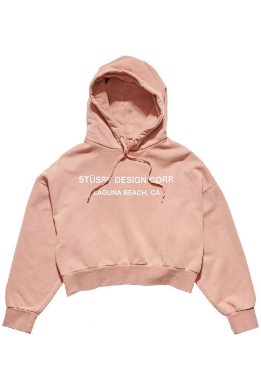 Stussy Womens Design Corp. Hoodie Pink - DKXWP1794